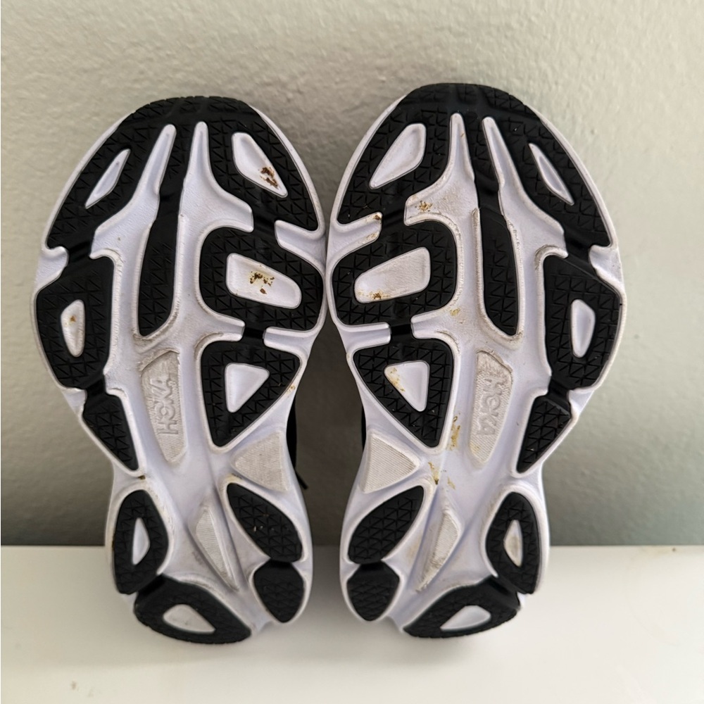 Hoka Bondi 8 Black and White Athletic Sneakers - Picture 9 of 10